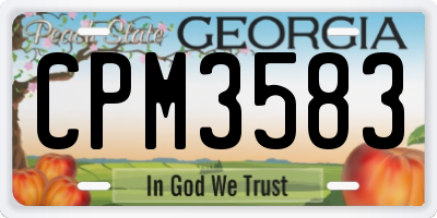 GA license plate CPM3583