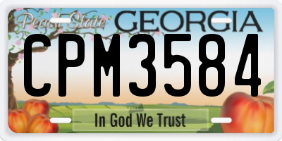 GA license plate CPM3584