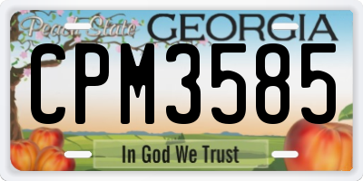 GA license plate CPM3585