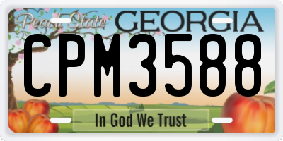 GA license plate CPM3588
