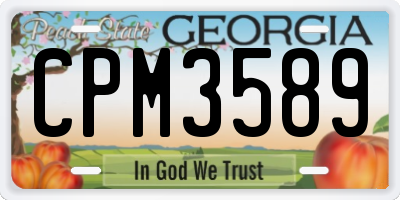 GA license plate CPM3589