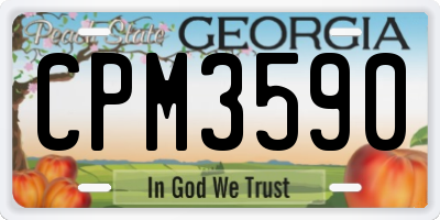 GA license plate CPM3590