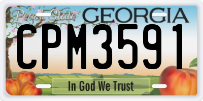 GA license plate CPM3591