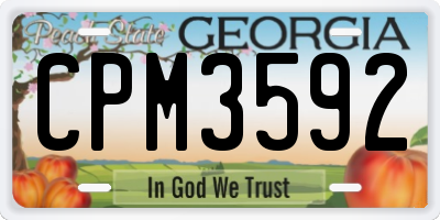 GA license plate CPM3592