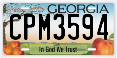 GA license plate CPM3594
