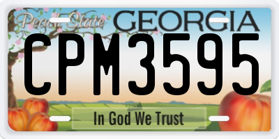 GA license plate CPM3595