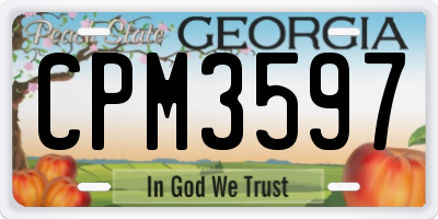 GA license plate CPM3597