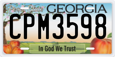 GA license plate CPM3598