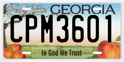 GA license plate CPM3601