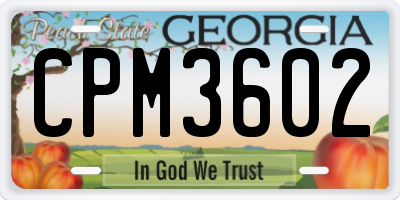 GA license plate CPM3602