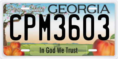 GA license plate CPM3603