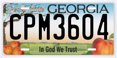 GA license plate CPM3604