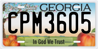 GA license plate CPM3605