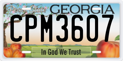 GA license plate CPM3607