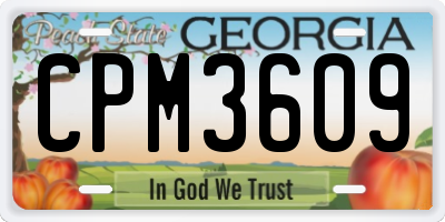GA license plate CPM3609