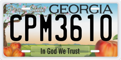GA license plate CPM3610