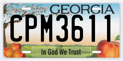 GA license plate CPM3611