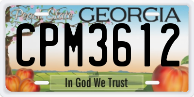 GA license plate CPM3612