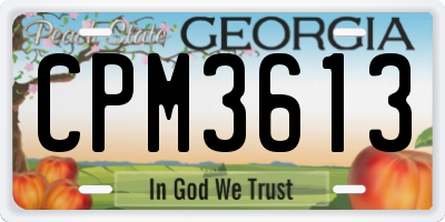 GA license plate CPM3613