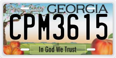 GA license plate CPM3615