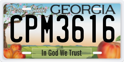 GA license plate CPM3616