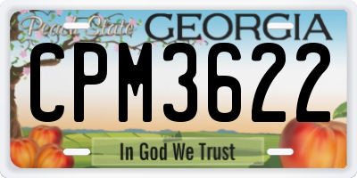 GA license plate CPM3622