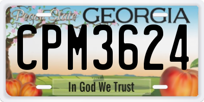 GA license plate CPM3624