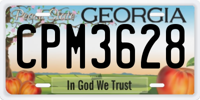 GA license plate CPM3628