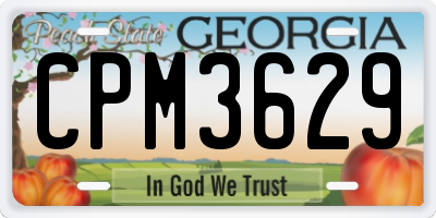 GA license plate CPM3629