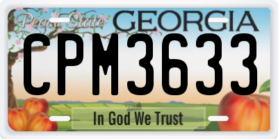 GA license plate CPM3633