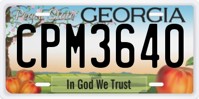 GA license plate CPM3640