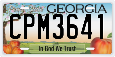 GA license plate CPM3641
