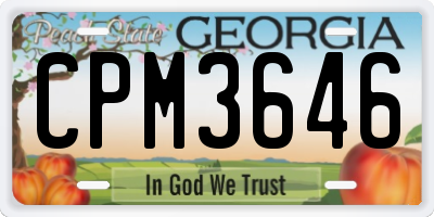 GA license plate CPM3646
