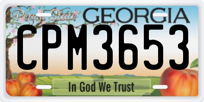 GA license plate CPM3653