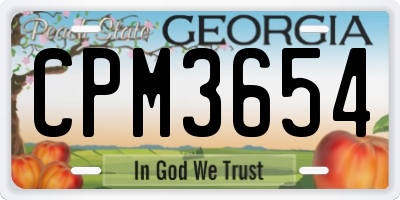 GA license plate CPM3654