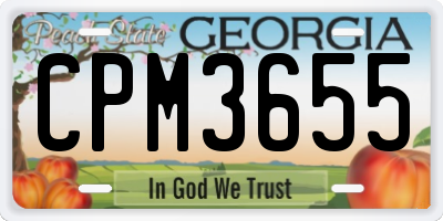 GA license plate CPM3655