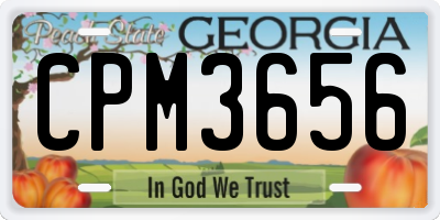 GA license plate CPM3656