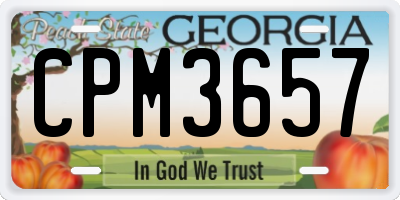 GA license plate CPM3657