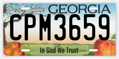 GA license plate CPM3659