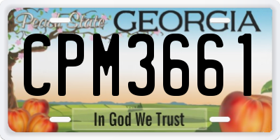GA license plate CPM3661