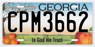 GA license plate CPM3662