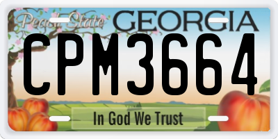 GA license plate CPM3664