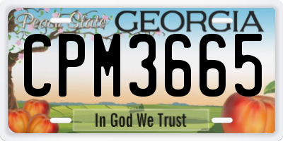 GA license plate CPM3665