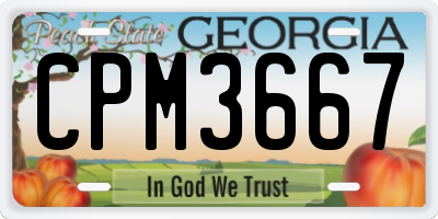 GA license plate CPM3667