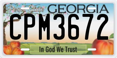 GA license plate CPM3672