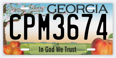 GA license plate CPM3674