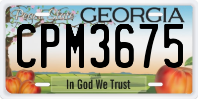 GA license plate CPM3675