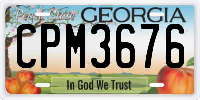 GA license plate CPM3676