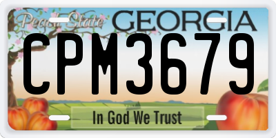 GA license plate CPM3679