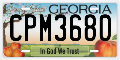 GA license plate CPM3680